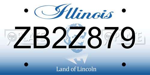 ZB2Z879 Illinois License Plate