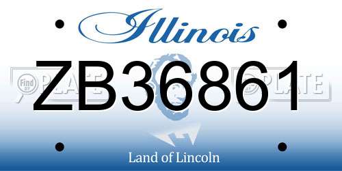 ZB36861 Illinois License Plate