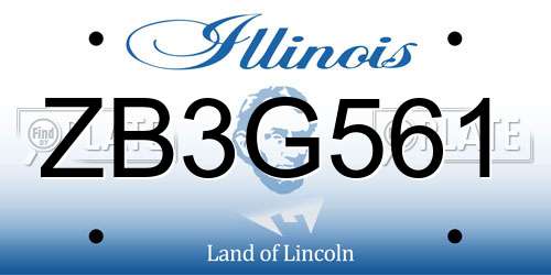 ZB3G561 Illinois License Plate