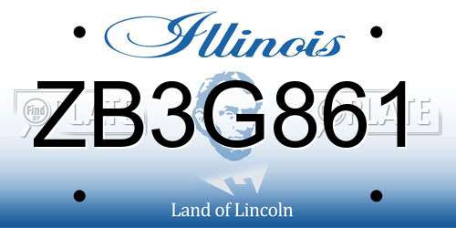 ZB3G861 Illinois License Plate