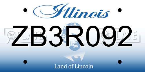 ZB3R092 Illinois License Plate