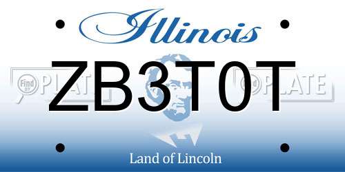 ZB3T0T Illinois License Plate