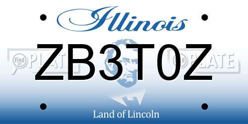 ZB3T0Z Illinois License Plate