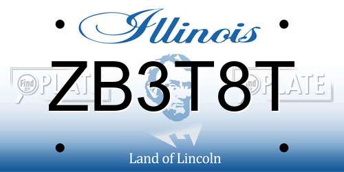 ZB3T8T Illinois License Plate