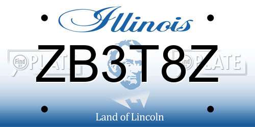 ZB3T8Z Illinois License Plate