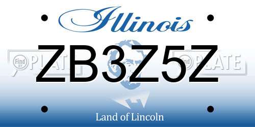 ZB3Z5Z Illinois License Plate