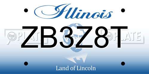 ZB3Z8T Illinois License Plate