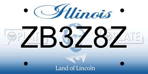 ZB3Z8Z Illinois License Plate