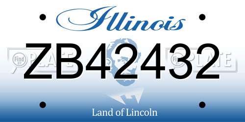ZB42432 Illinois License Plate