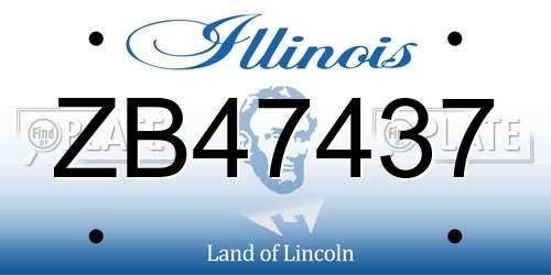 ZB47437 Illinois License Plate