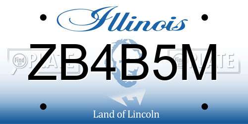 ZB4B5M Illinois License Plate