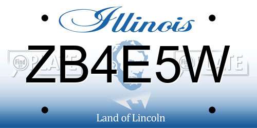 ZB4E5W Illinois License Plate