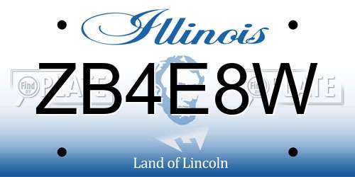 ZB4E8W Illinois License Plate