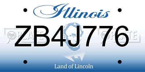 ZB4J776 Illinois License Plate