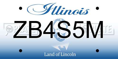 ZB4S5M Illinois License Plate