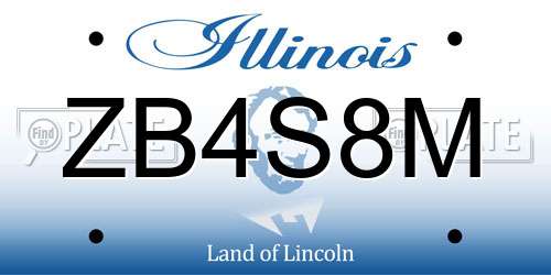 ZB4S8M Illinois License Plate