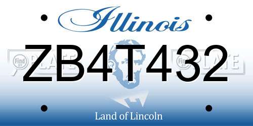 ZB4T432 Illinois License Plate
