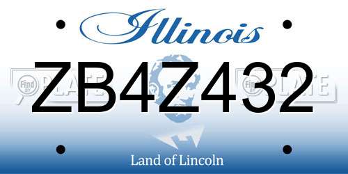 ZB4Z432 Illinois License Plate