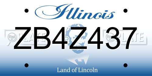 ZB4Z437 Illinois License Plate