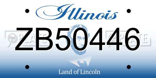 ZB50446 Illinois License Plate