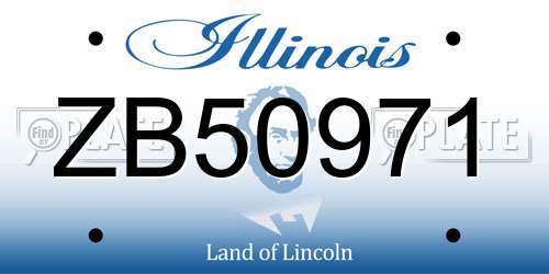 ZB50971 Illinois License Plate