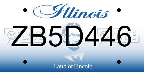 ZB5D446 Illinois License Plate