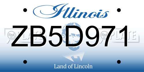 ZB5D971 Illinois License Plate