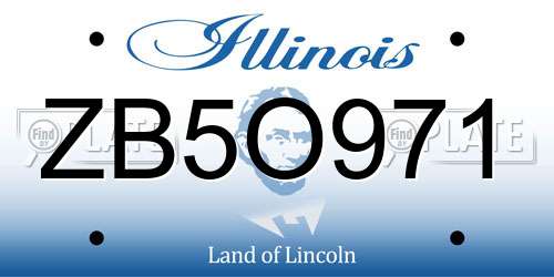ZB5O971 Illinois License Plate