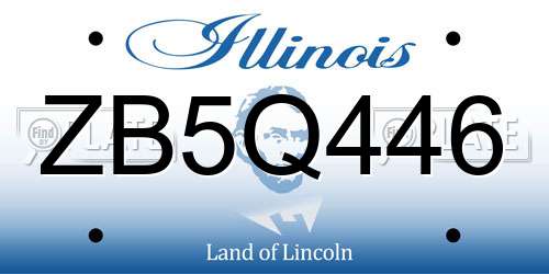 ZB5Q446 Illinois License Plate