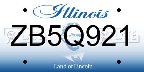 ZB5Q921 Illinois License Plate