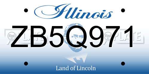 ZB5Q971 Illinois License Plate