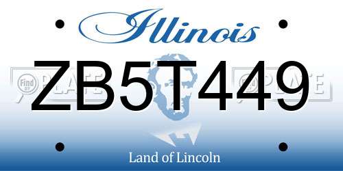 ZB5T449 Illinois License Plate