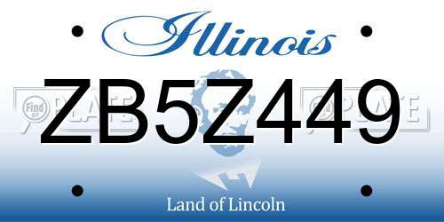 ZB5Z449 Illinois License Plate