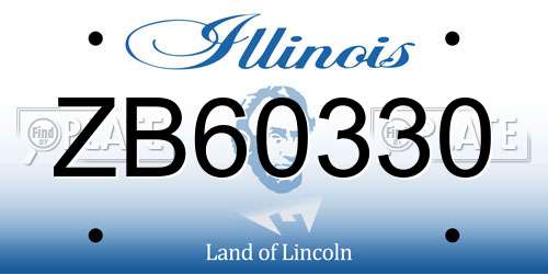 ZB60330 Illinois License Plate