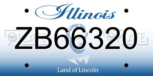 ZB66320 Illinois License Plate