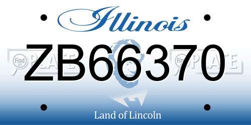 ZB66370 Illinois License Plate