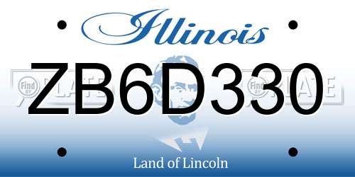ZB6D330 Illinois License Plate