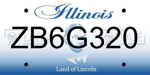 ZB6G320 Illinois License Plate
