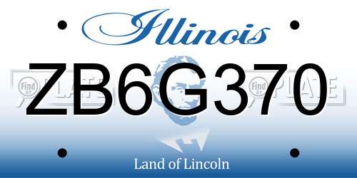 ZB6G370 Illinois License Plate