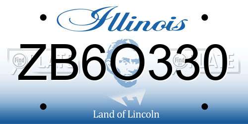 ZB6O330 Illinois License Plate