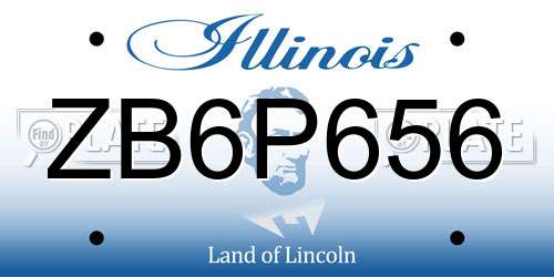 ZB6P656 Illinois License Plate