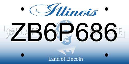 ZB6P686 Illinois License Plate