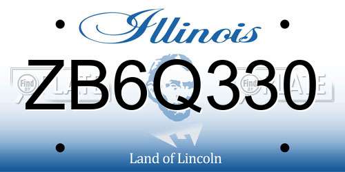 ZB6Q330 Illinois License Plate