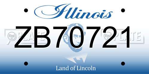 ZB70721 Illinois License Plate
