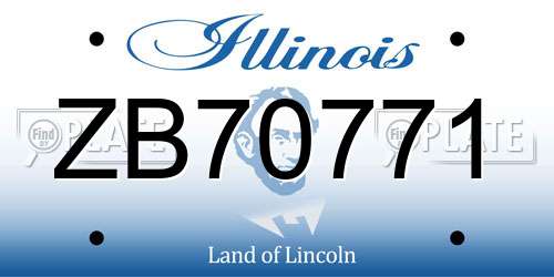 ZB70771 Illinois License Plate