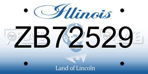 ZB72529 Illinois License Plate