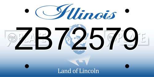 ZB72579 Illinois License Plate