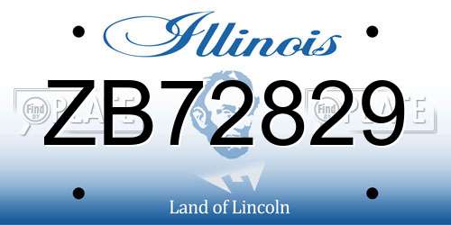 ZB72829 Illinois License Plate
