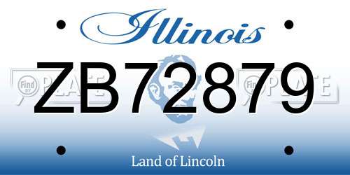 ZB72879 Illinois License Plate