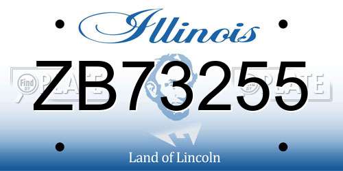 ZB73255 Illinois License Plate